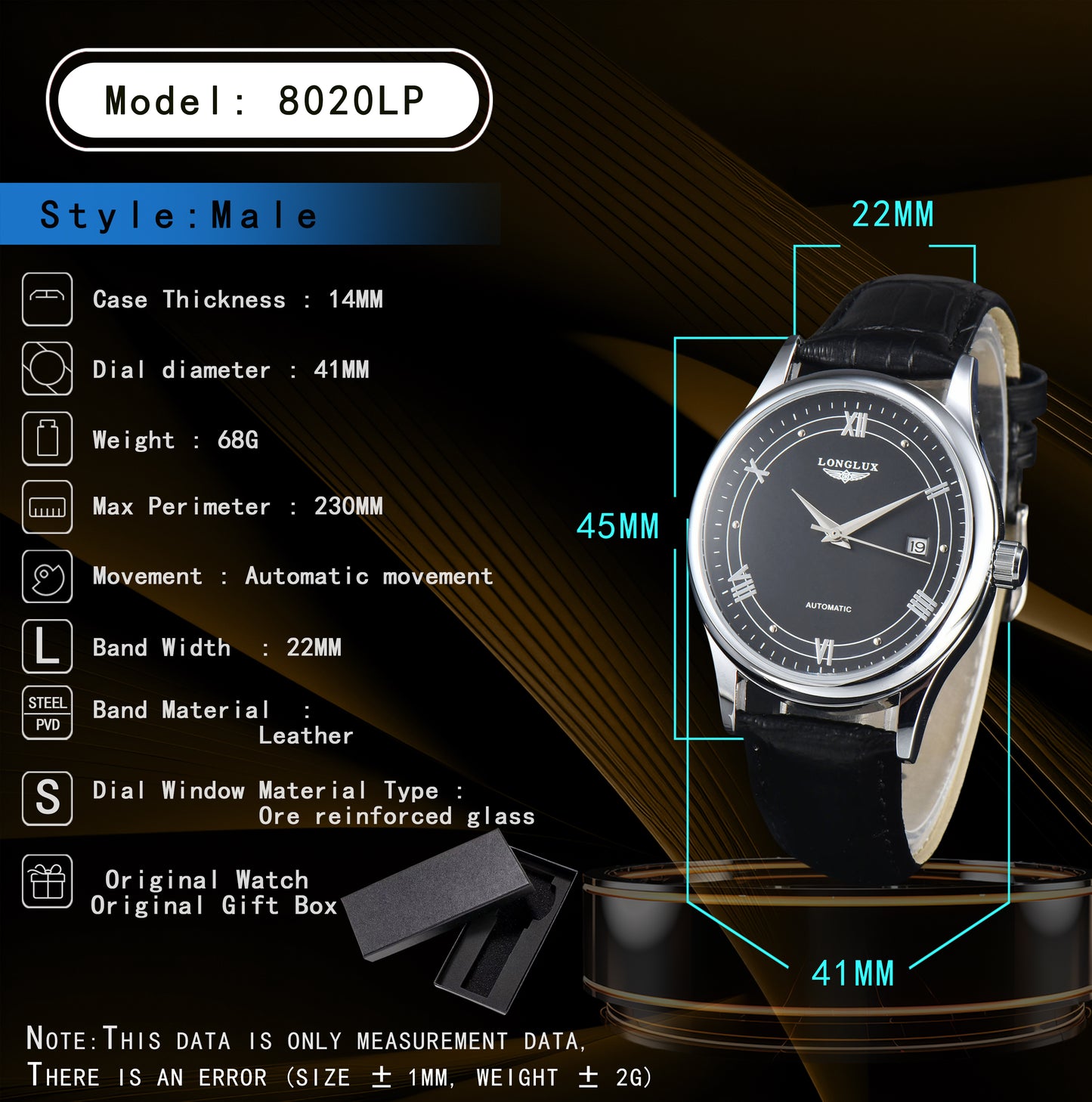 Automatic Man Watch Waterproof Leather Watch For Men Simple Date Mechanical Timepiece 3