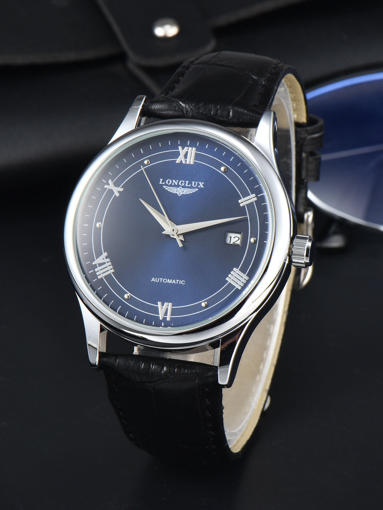 Automatic Man Watch Waterproof Leather Watch For Men Simple Date Mechanical Timepiece 6