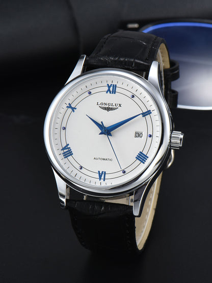 Automatic Man Watch Waterproof Leather Watch For Men Simple Date Mechanical Timepiece 7