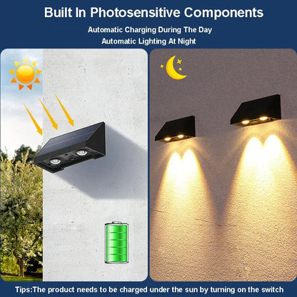 Solar Wall Light Outdoor Porch Lights Waterproof LED Automatic Lighting For Garden Yard Balcony Fen 1