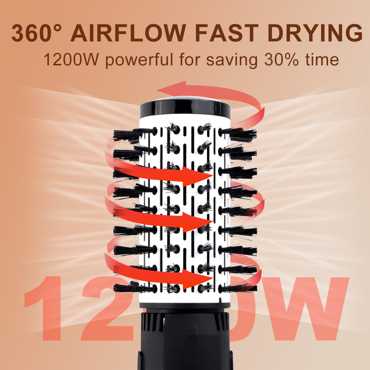 Hatteker Hot Air Brush for Women, EU 4-Head Hair Dryer, Electric Straightener Curler Roller Comb Strong Wind Blower