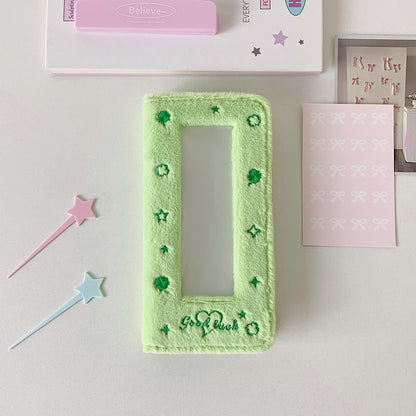 Cute Plush Mini Photocard Holder, 4 Grid Transparent PVC Card Holder for 20 Pages & 40 Photos, Star Photo Album Storage