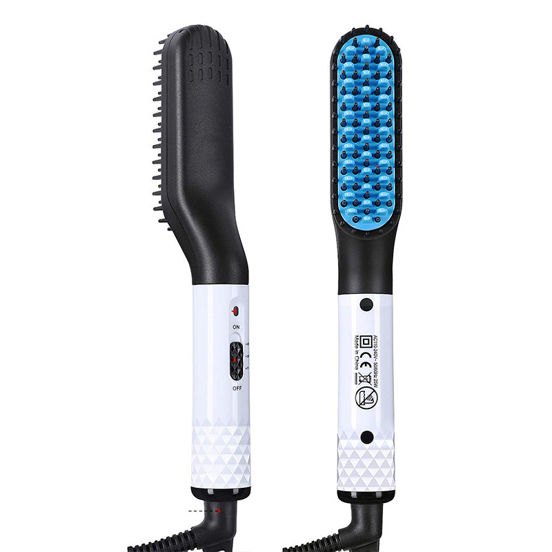Portable 2 in 1 Hair Straightener Brush for Men, Beard Straightener, Hot Selling Salon Styling Tool for Daily Grooming