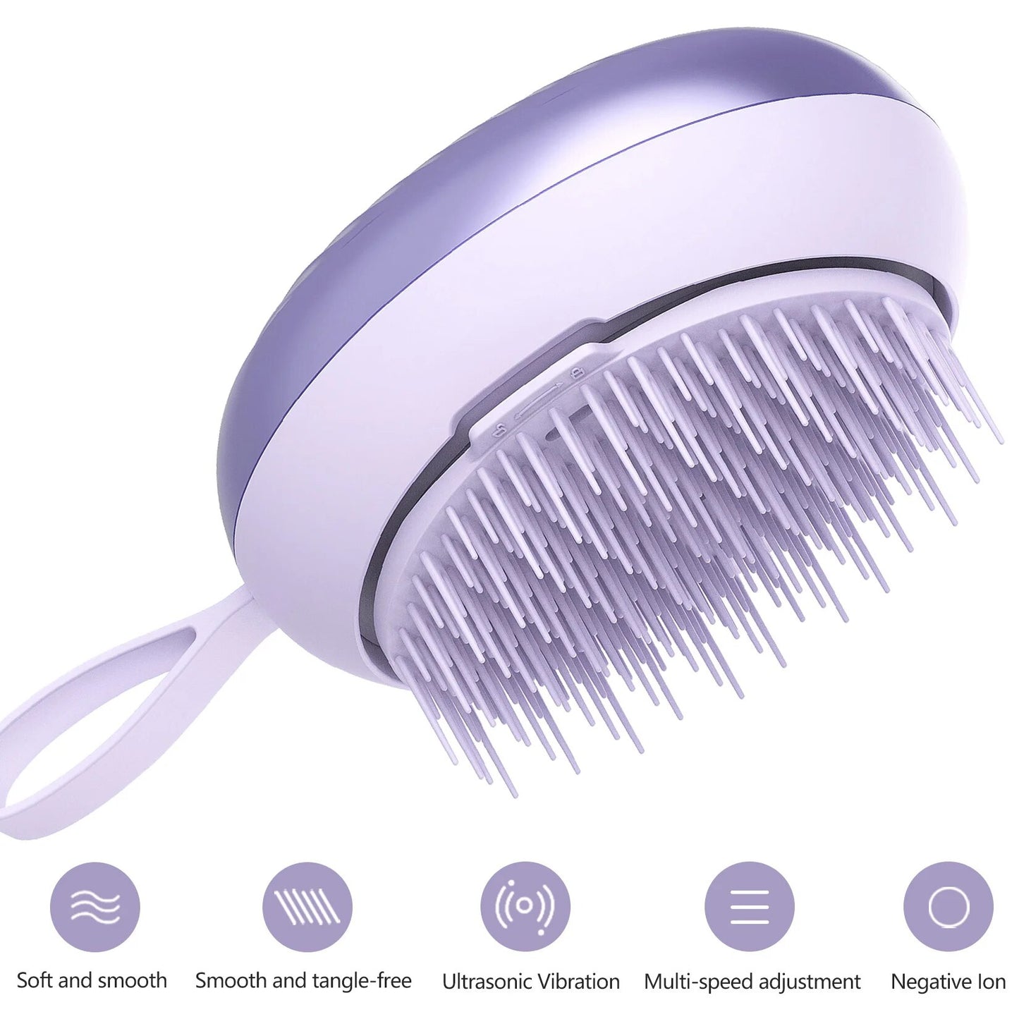 Hair Massage Comb with Electric Negative Ion, Two Vibration Modes, Smooth Frizz-Free, Fluffy Hair Brush