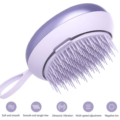 Hair Massage Comb with Electric Negative Ion, Two Vibration Modes, Smooth Frizz-Free, Fluffy Hair Brush