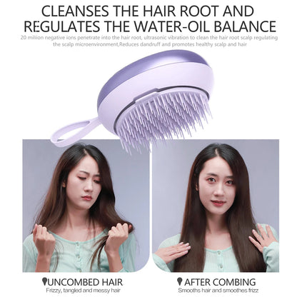 Hair Massage Comb with Electric Negative Ion, Two Vibration Modes, Smooth Frizz-Free, Fluffy Hair Brush