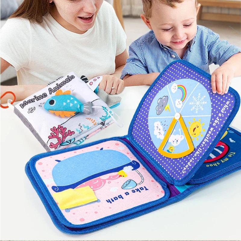 Montessori Busy Book for Toddlers – Sensory Travel Toys & Preschool Learning Activity Books for Airplane & Car