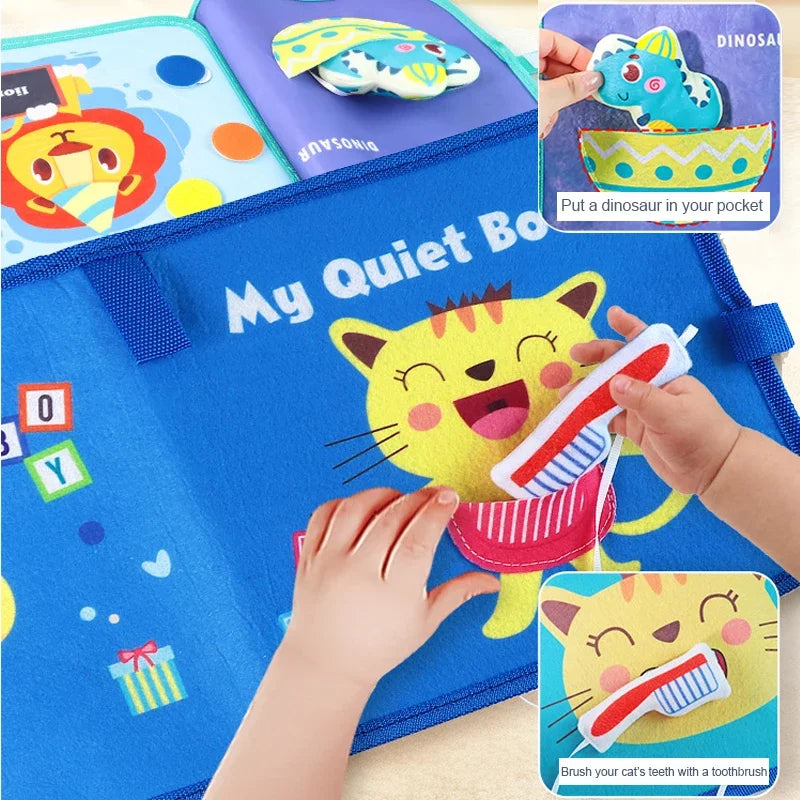 Montessori Busy Book for Toddlers – Sensory Travel Toys & Preschool Learning Activity Books for Airplane & Car