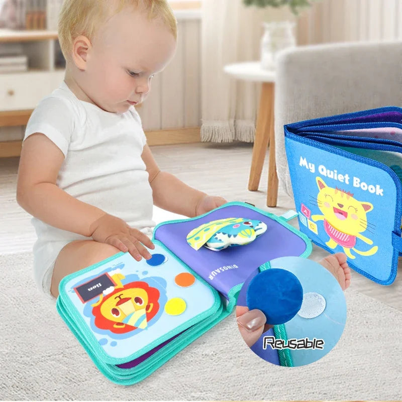 Montessori Busy Book for Toddlers – Sensory Travel Toys & Preschool Learning Activity Books for Airplane & Car