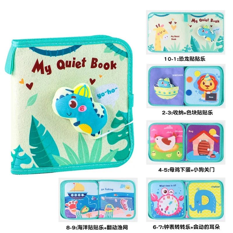 Montessori Busy Book for Toddlers – Sensory Travel Toys & Preschool Learning Activity Books for Airplane & Car