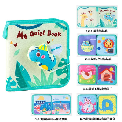 Montessori Busy Book for Toddlers – Sensory Travel Toys & Preschool Learning Activity Books for Airplane & Car