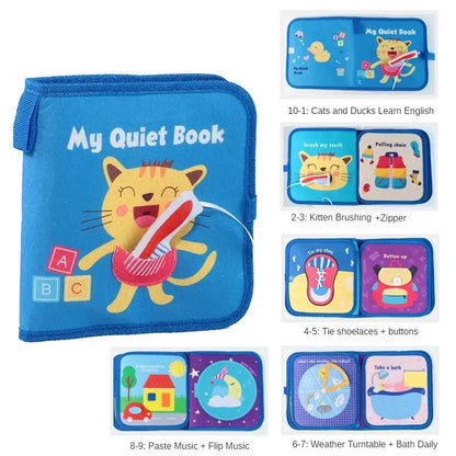 Montessori Busy Book for Toddlers – Sensory Travel Toys & Preschool Learning Activity Books for Airplane & Car