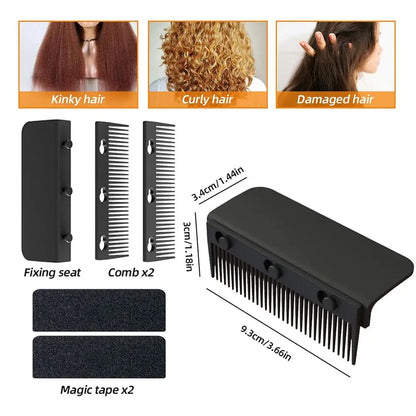 Hair Straightener Comb Flat Iron Comb Attachment, Clip On Grip Comb, Washable Reusable Styling Tool for Smooth Hair
