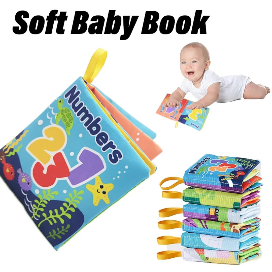 Soft Baby Visual Stimulus Cloth Book, Interactive Sensory Activity Fabric Book for Montessori Early Educational Learning