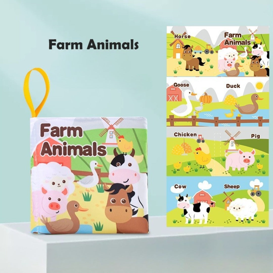 Soft Baby Visual Stimulus Cloth Book, Interactive Sensory Activity Fabric Book for Montessori Early Educational Learning