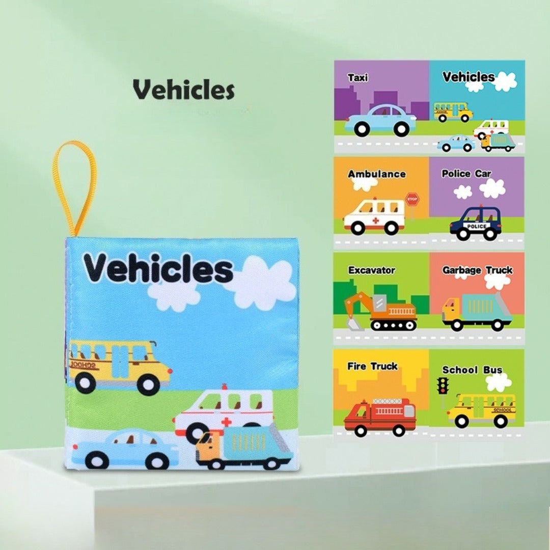 Soft Baby Visual Stimulus Cloth Book, Interactive Sensory Activity Fabric Book for Montessori Early Educational Learning