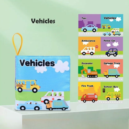 Soft Baby Visual Stimulus Cloth Book, Interactive Sensory Activity Fabric Book for Montessori Early Educational Learning