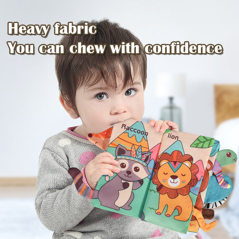 Baby Puzzle Early Education Toys – 3D Animal Cognize Cloth Book, Washable & Tearable Color Cartoon Book for Toddlers