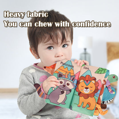 Baby Puzzle Early Education Toys – 3D Animal Cognize Cloth Book, Washable & Tearable Color Cartoon Book for Toddlers