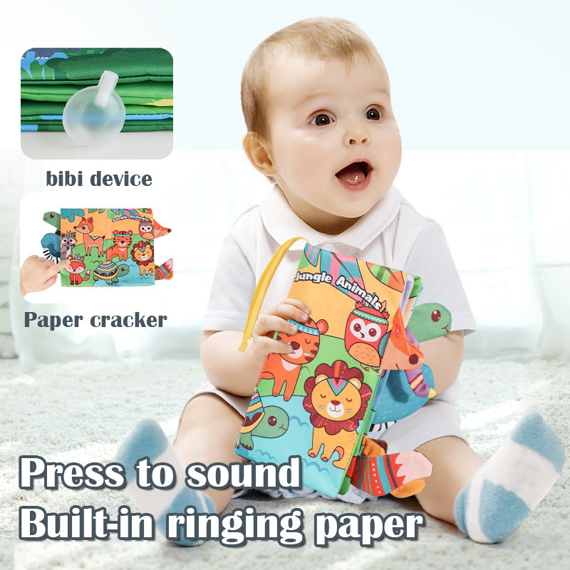Baby Puzzle Early Education Toys – 3D Animal Cognize Cloth Book, Washable & Tearable Color Cartoon Book for Toddlers