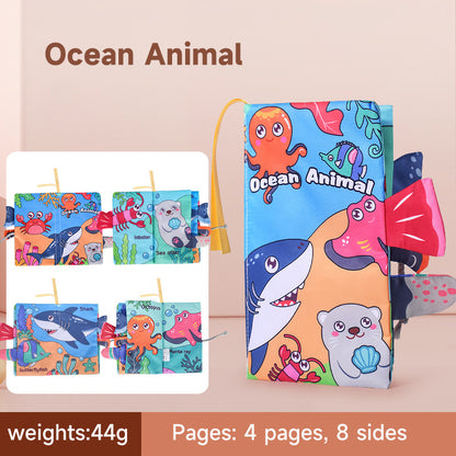 Baby Puzzle Early Education Toys – 3D Animal Cognize Cloth Book, Washable & Tearable Color Cartoon Book for Toddlers
