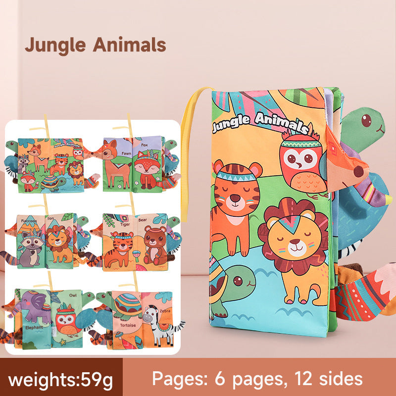 Baby Puzzle Early Education Toys – 3D Animal Cognize Cloth Book, Washable & Tearable Color Cartoon Book for Toddlers