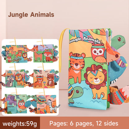 Baby Puzzle Early Education Toys – 3D Animal Cognize Cloth Book, Washable & Tearable Color Cartoon Book for Toddlers