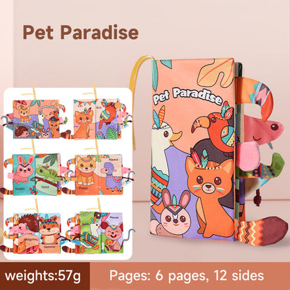 Baby Puzzle Early Education Toys – 3D Animal Cognize Cloth Book, Washable & Tearable Color Cartoon Book for Toddlers