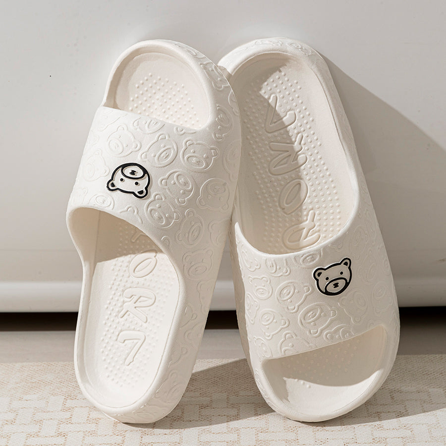 Cute Bear Womens Slippers Summer Indoor Soft Cartoon Sandals Bathroom Antislip Outdoor Couple Shoe  1