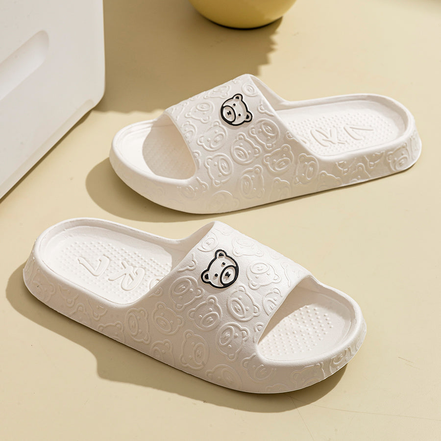 Cute Bear Womens Slippers Summer Indoor Soft Cartoon Sandals Bathroom Antislip Outdoor Couple Shoe  2