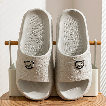 Cute Bear Womens Slippers Summer Indoor Soft Cartoon Sandals Bathroom Antislip Outdoor Couple Shoe  5