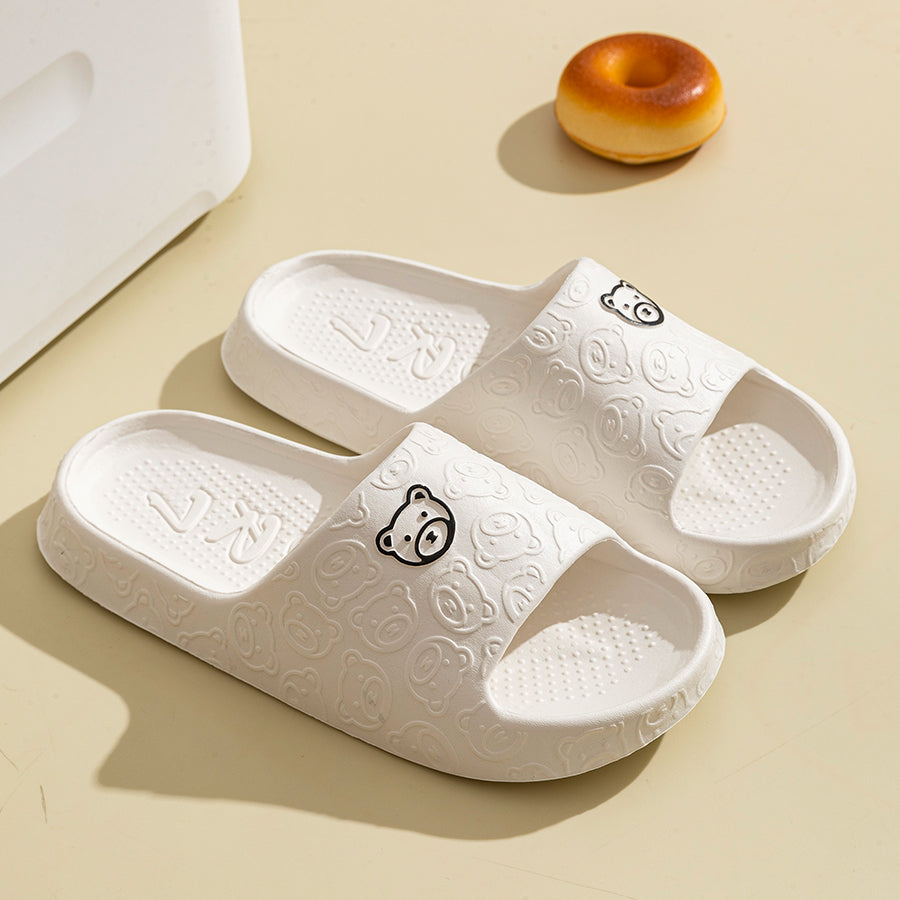 Cute Bear Womens Slippers Summer Indoor Soft Cartoon Sandals Bathroom Antislip Outdoor Couple Shoe  3