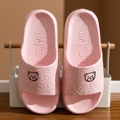 Cute Bear Womens Slippers Summer Indoor Soft Cartoon Sandals Bathroom Antislip Outdoor Couple Shoe  9