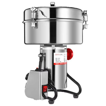 4500G Commercial Grain Grinder, High-Speed Stainless Steel Powder Mill for Spices, Cereals & Herbs