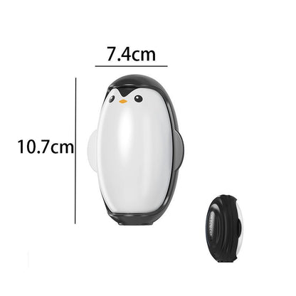 Penguin Washable Lint Remover Sticky Roller, Cute Portable Dust Cleaner for Clothes, Pet Hair, Reusable Travel Ball Tool