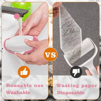 Penguin Washable Lint Remover Sticky Roller, Cute Portable Dust Cleaner for Clothes, Pet Hair, Reusable Travel Ball Tool
