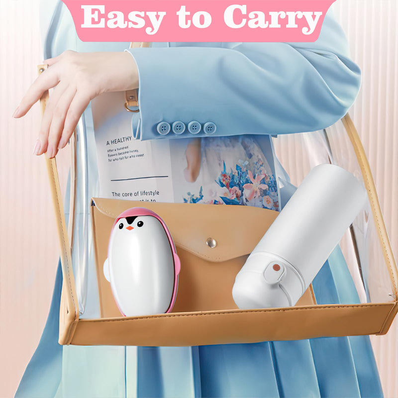 Penguin Washable Lint Remover Sticky Roller, Cute Portable Dust Cleaner for Clothes, Pet Hair, Reusable Travel Ball Tool