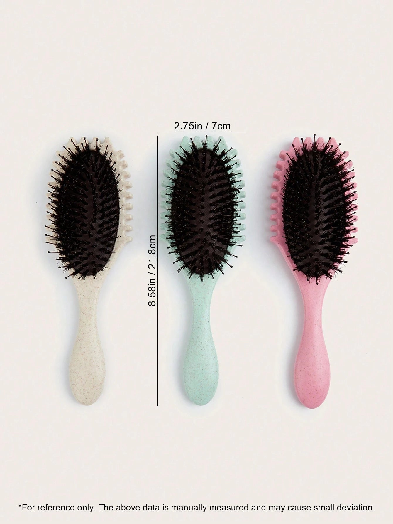 Oval Air Cushion Comb With Handle, Wheat Straw Styling Brush, Detangling Hair Brush for Professional Use