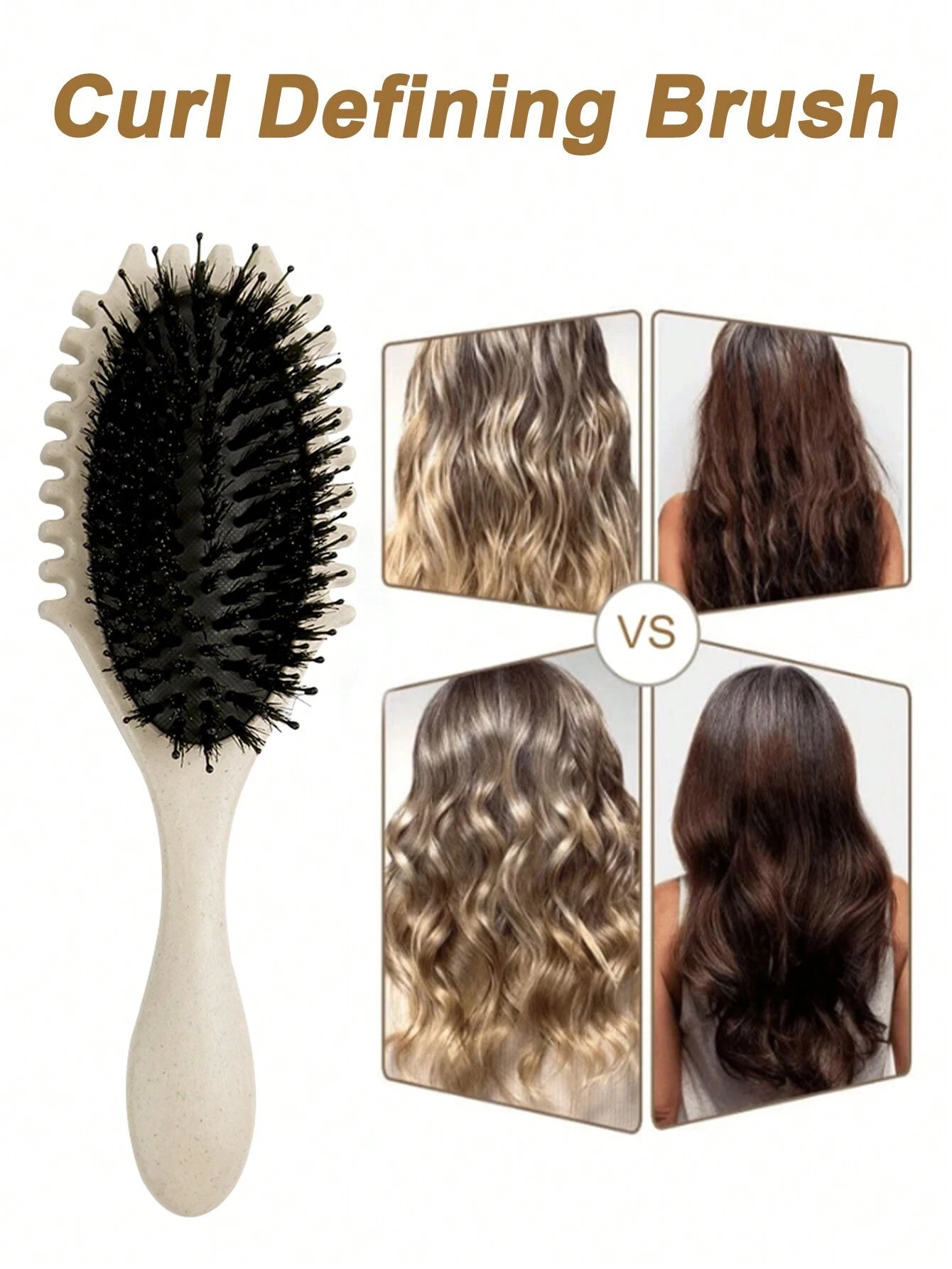 Oval Air Cushion Comb With Handle, Wheat Straw Styling Brush, Detangling Hair Brush for Professional Use