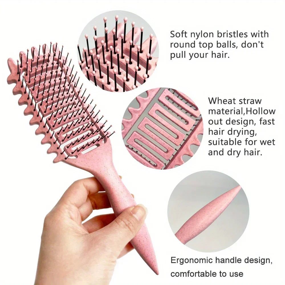 3 in 1 Curl Define Styling Brush, Hair Comb for Tangled Hair, Hollow Out Brush for Shaping Defining Curls