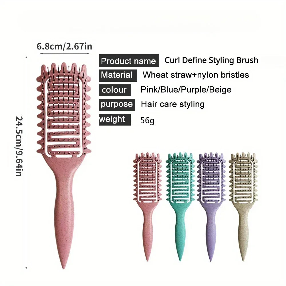 3 in 1 Curl Define Styling Brush, Hair Comb for Tangled Hair, Hollow Out Brush for Shaping Defining Curls