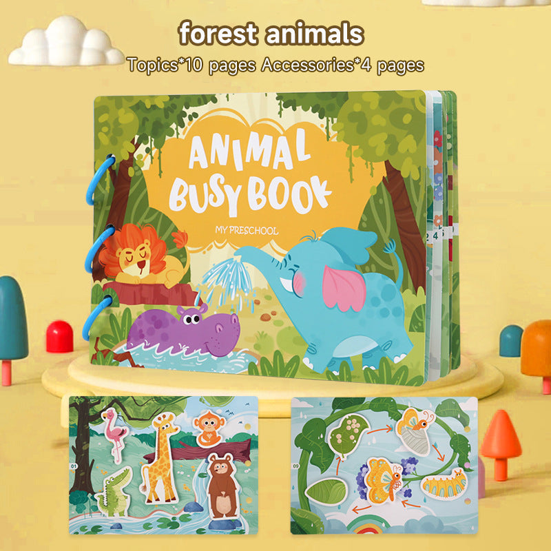 Kids Quiet Book Sticker Set – Montessori-Inspired, Reusable Classified Sticker Book for Early Learning & Travel Fun