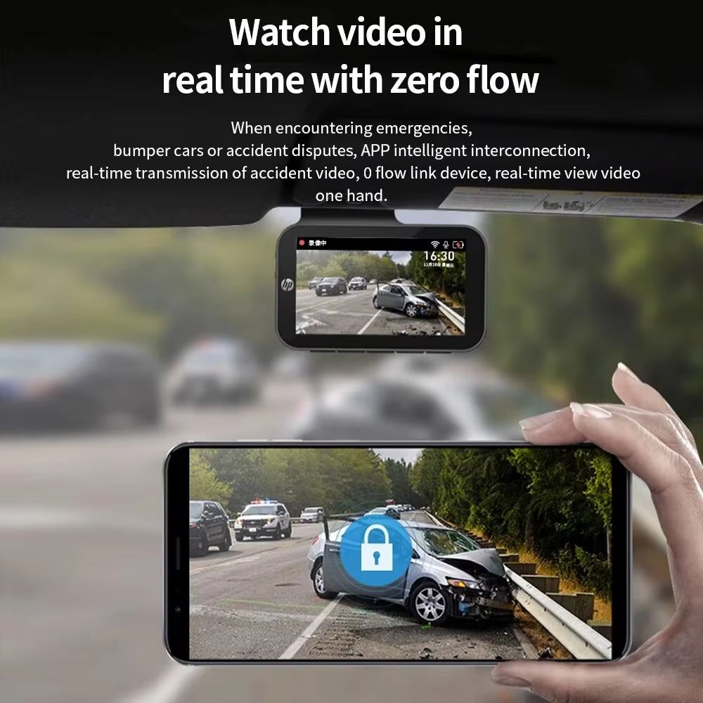 HP 2K HD Dash Cam  Night Vision Car Camera With WiFi Loop Recording  Parking Monitor 3