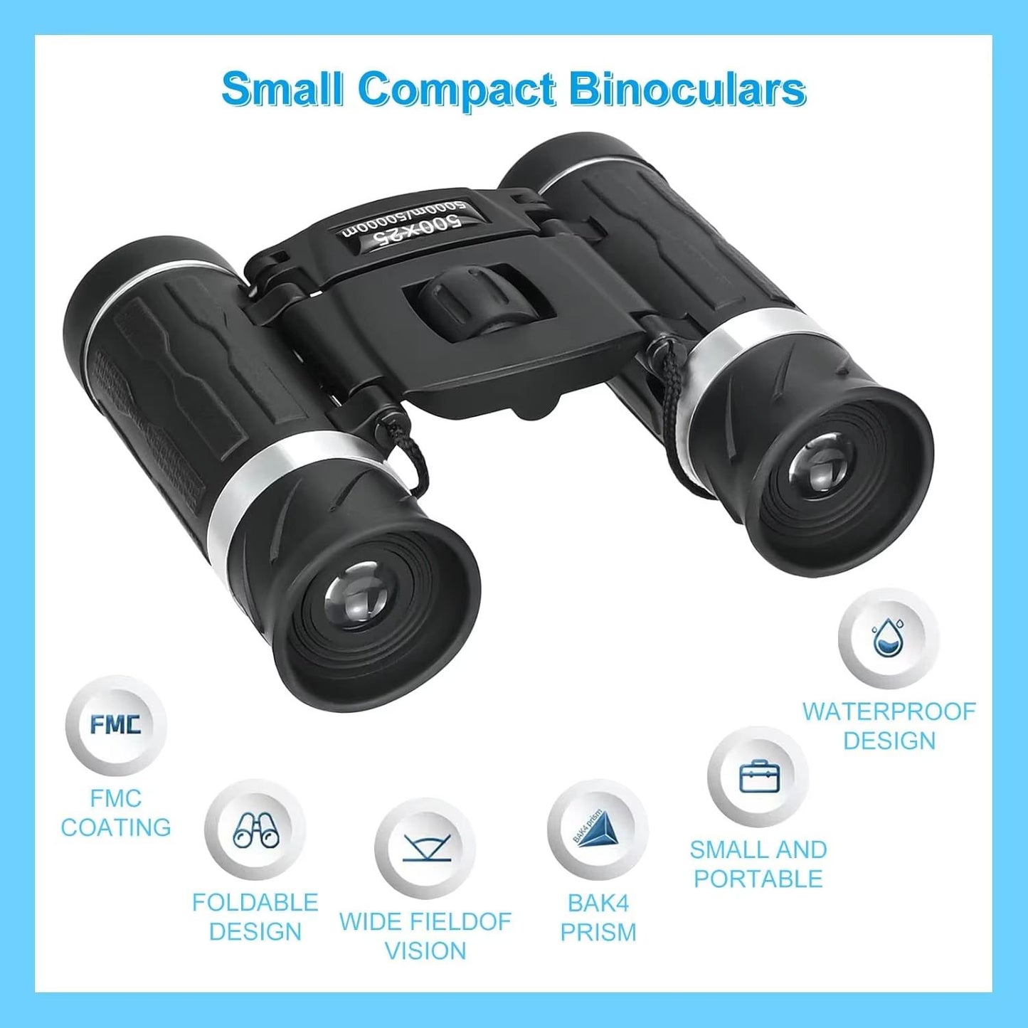 500x25 HD Mini Binoculars  High Magnification Portable Telescope For Outdoor Photography  LongRange 1