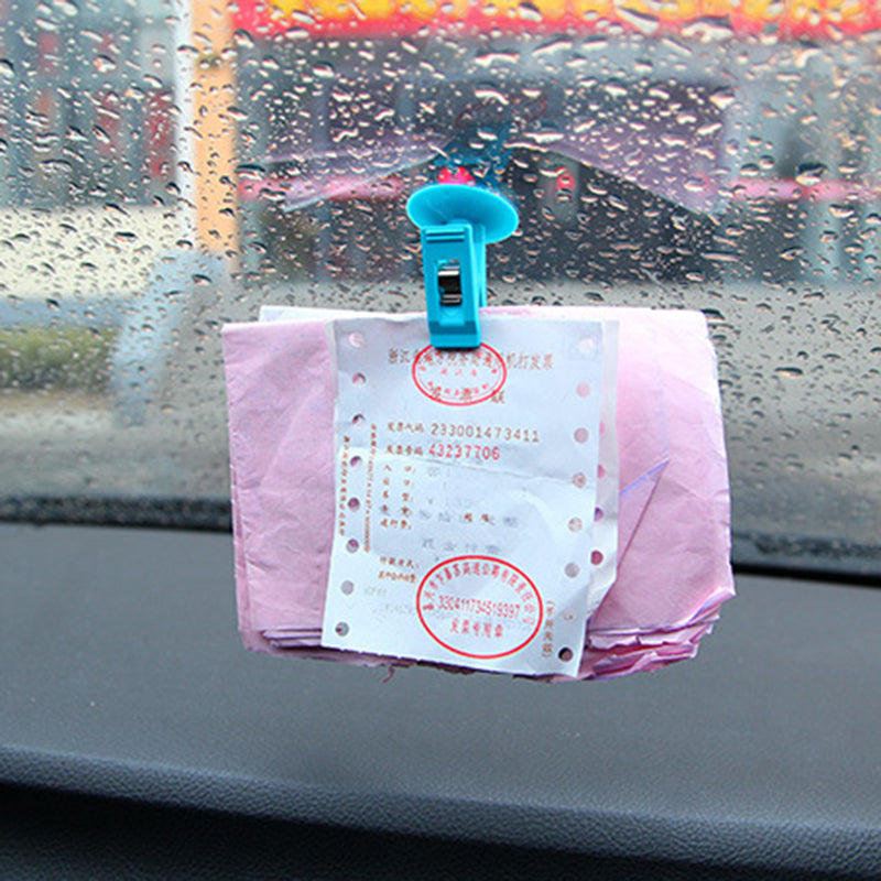 Suction Cup Clip Car Interior Window Clip, Ticket Holder Clamp, Bill Card Fastener Clip Car Accessories