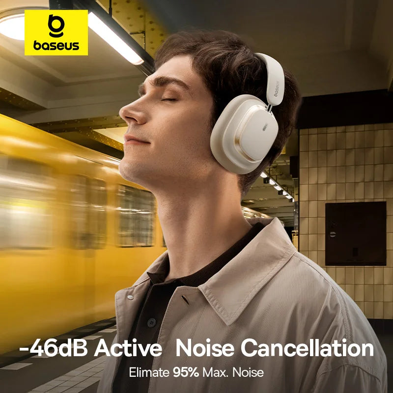 Baseus Bowie H1s Bluetooth 54 Wireless Headphones HiRes Over Ear Headset 46dB ANC Spatial Audio 120 1