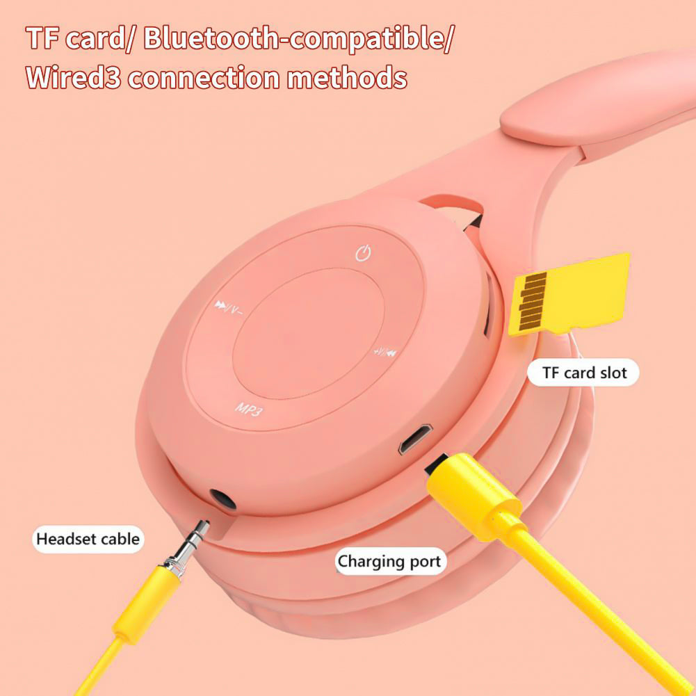 Wireless Bluetooth Headphone, Stereo Headband Gaming Headset with Mic, Cute Gift for Gamer Girl Mobile Tablet