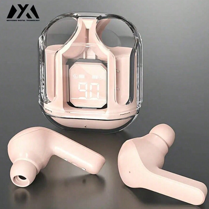 Air31 Wireless Headphones LED Power Display Crystal Earphones With Mic 200mAh Charging Case Stereo  6