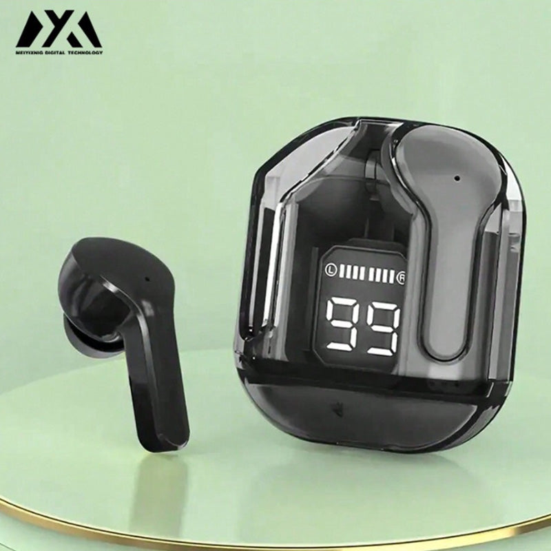 Air31 Wireless Headphones LED Power Display Crystal Earphones With Mic 200mAh Charging Case Stereo  7