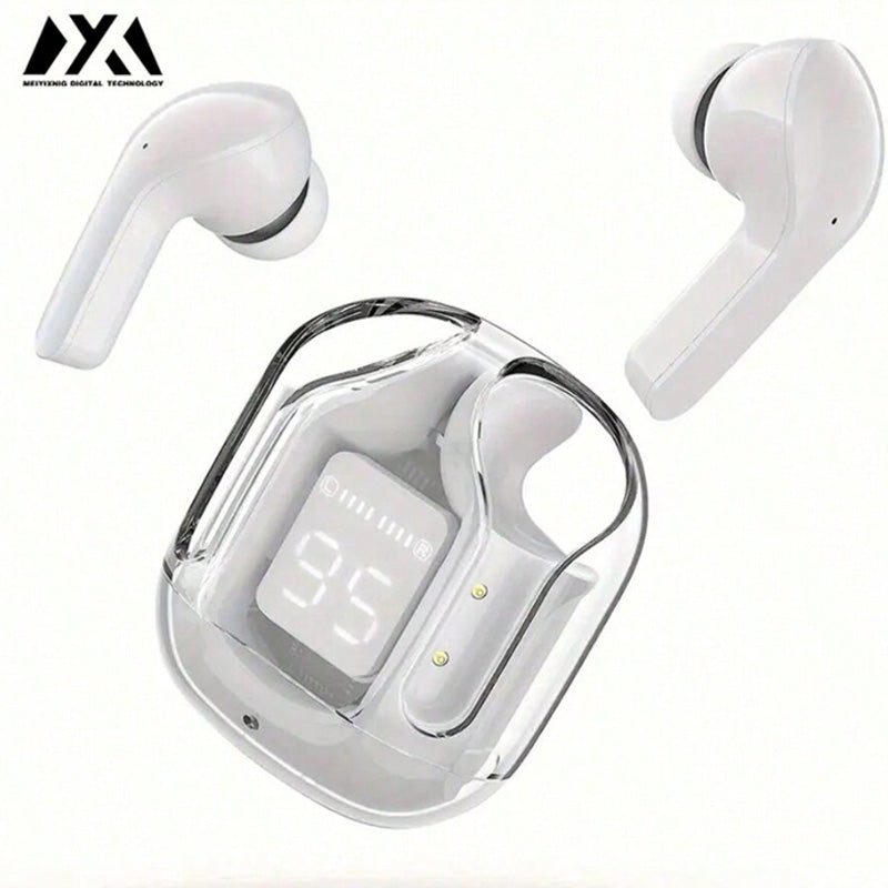 Air31 Wireless Headphones LED Power Display Crystal Earphones With Mic 200mAh Charging Case Stereo  8